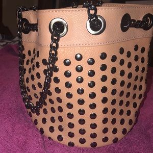 Pink Stud Bucket Purse